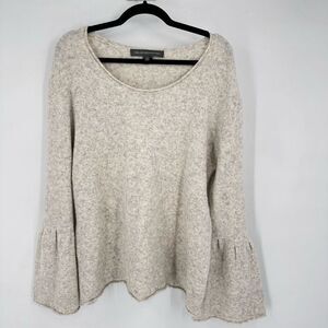 French Connection Wool Blend Light Gray Bell Sleeve Boat Neck Sweater Small